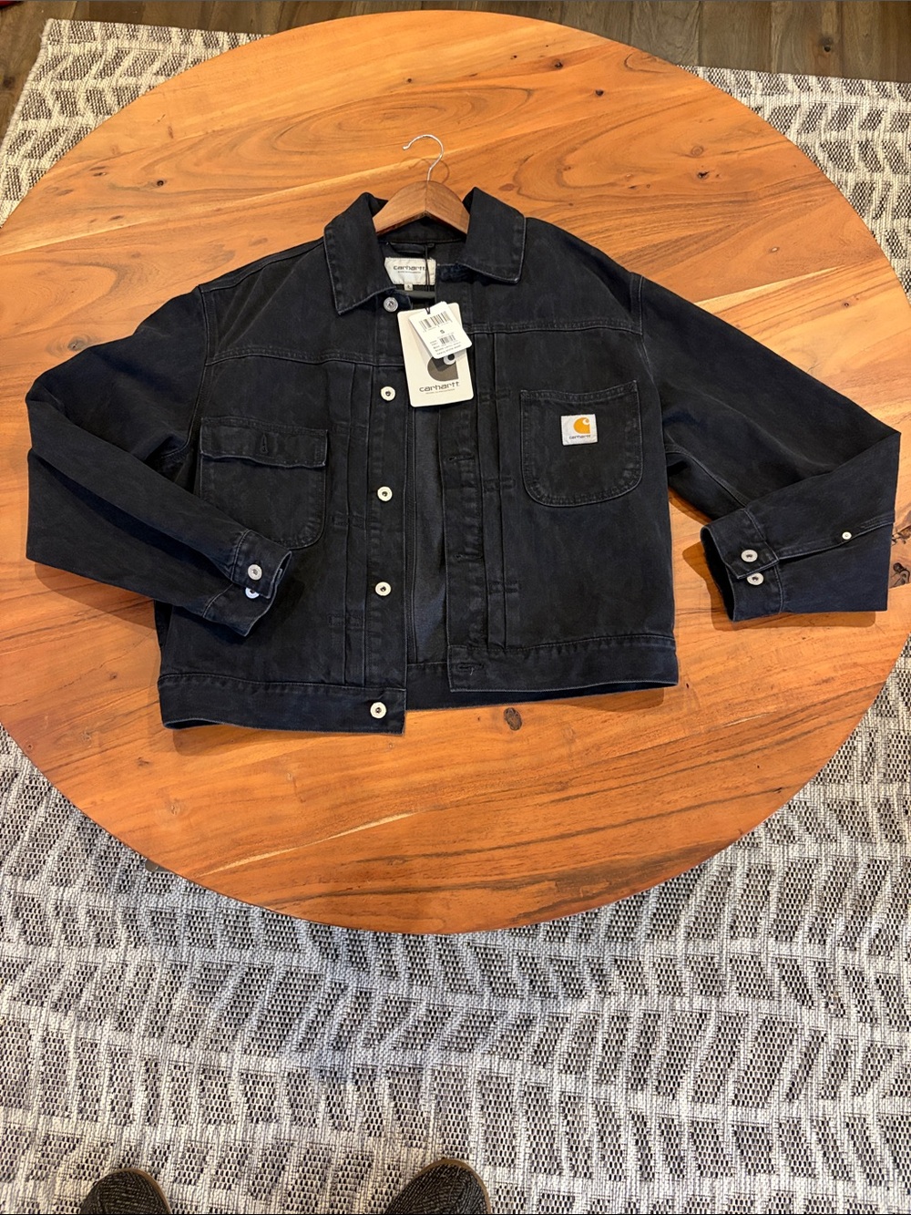 🎯 New Carhartt Work In Progress Belmar Snakeskin Print Denim Jacket